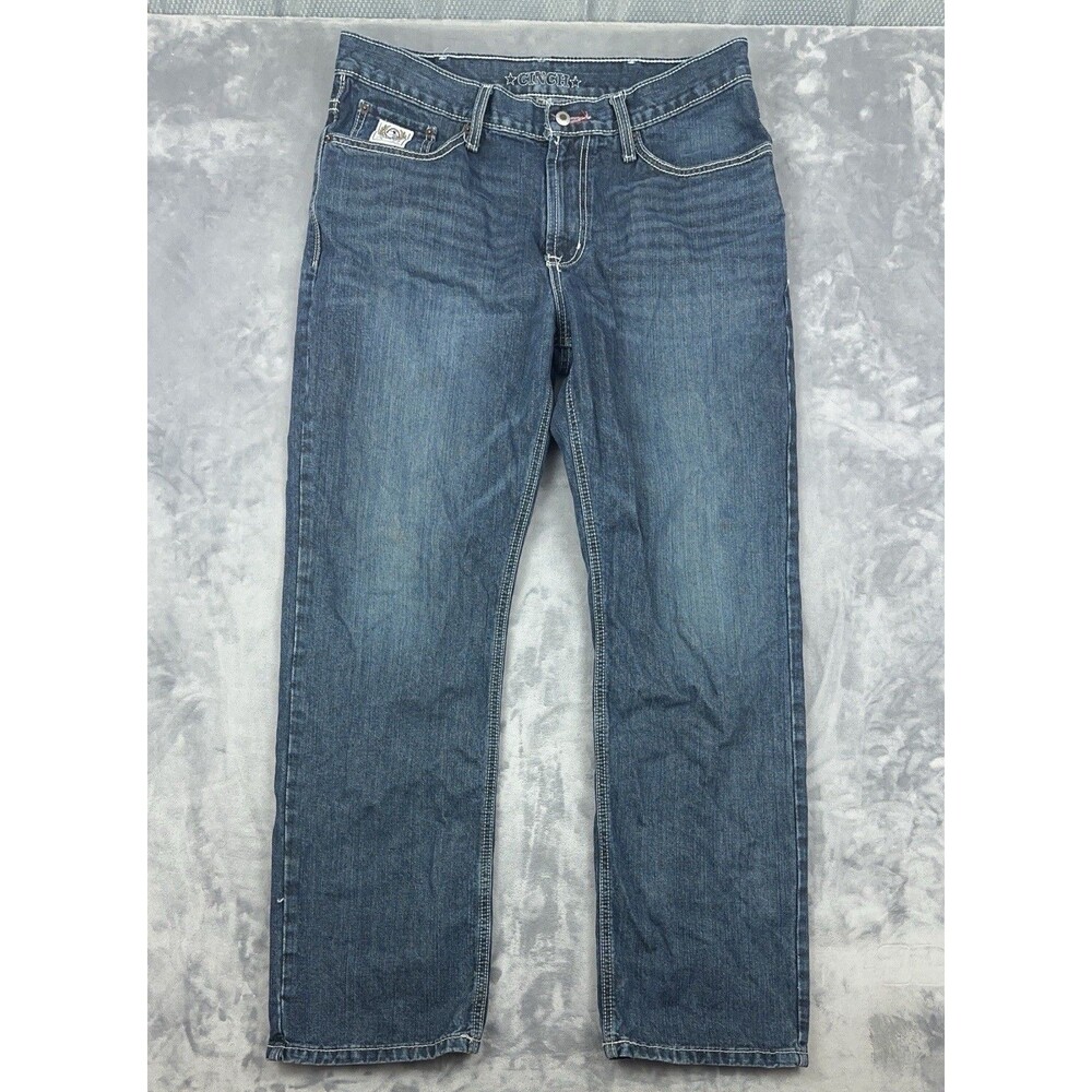 Cinch White Label Jeans Mens Sz 35x32 Blue Relaxed Straight Leg Denim MB92834019